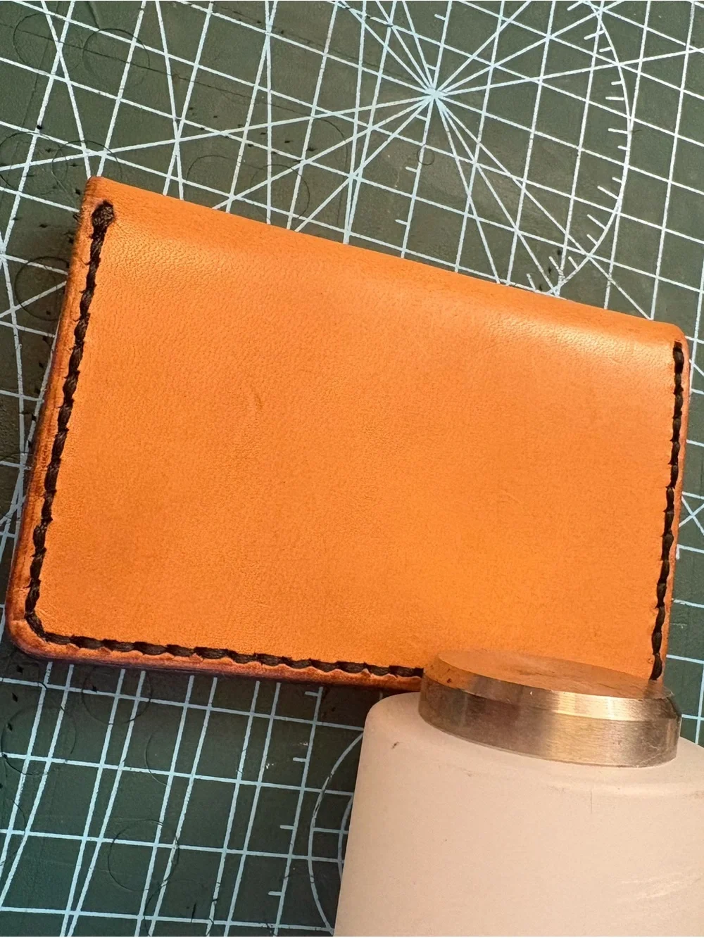 Two-Tone Brown & Tan Slim Leather Card Wallet